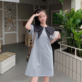 现货两色法式娃娃领宽松连衣裙297-122-P105-K158，女装连衣裙，艾艾淮淮