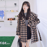 现货复古英伦气质双排扣格纹外套297-7838-P175-K248，女装毛呢外套，艾艾淮淮