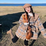 现货感撞色娃娃领毛呢外套(含羊毛)297-8083-P175-K258，女装毛呢外套，艾艾淮淮