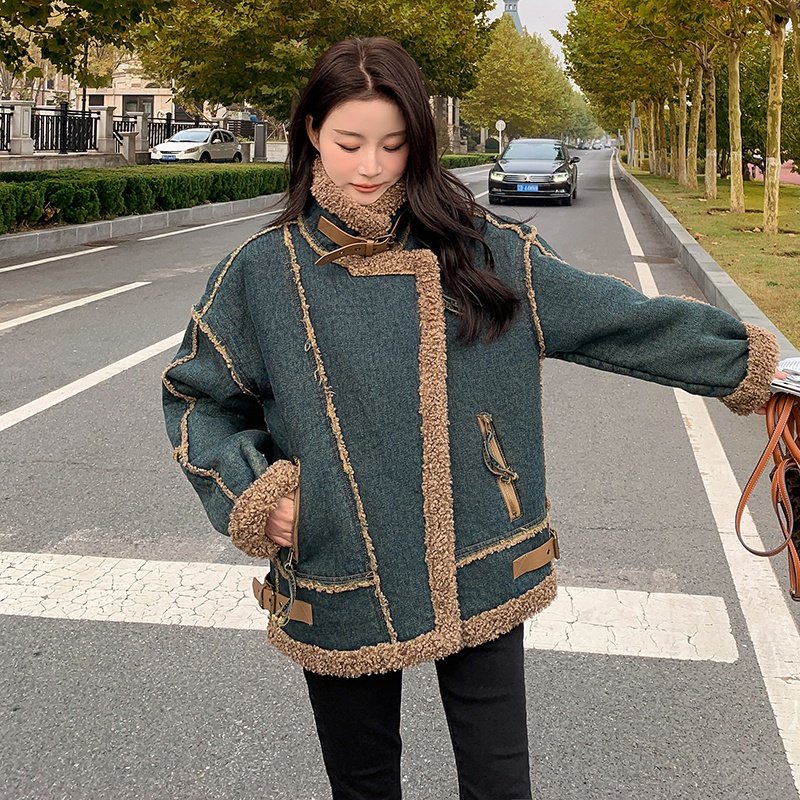 现货新款女装牛仔拼羊羔毛297-8118-P195-K278,女装棉衣/棉服,艾艾淮淮