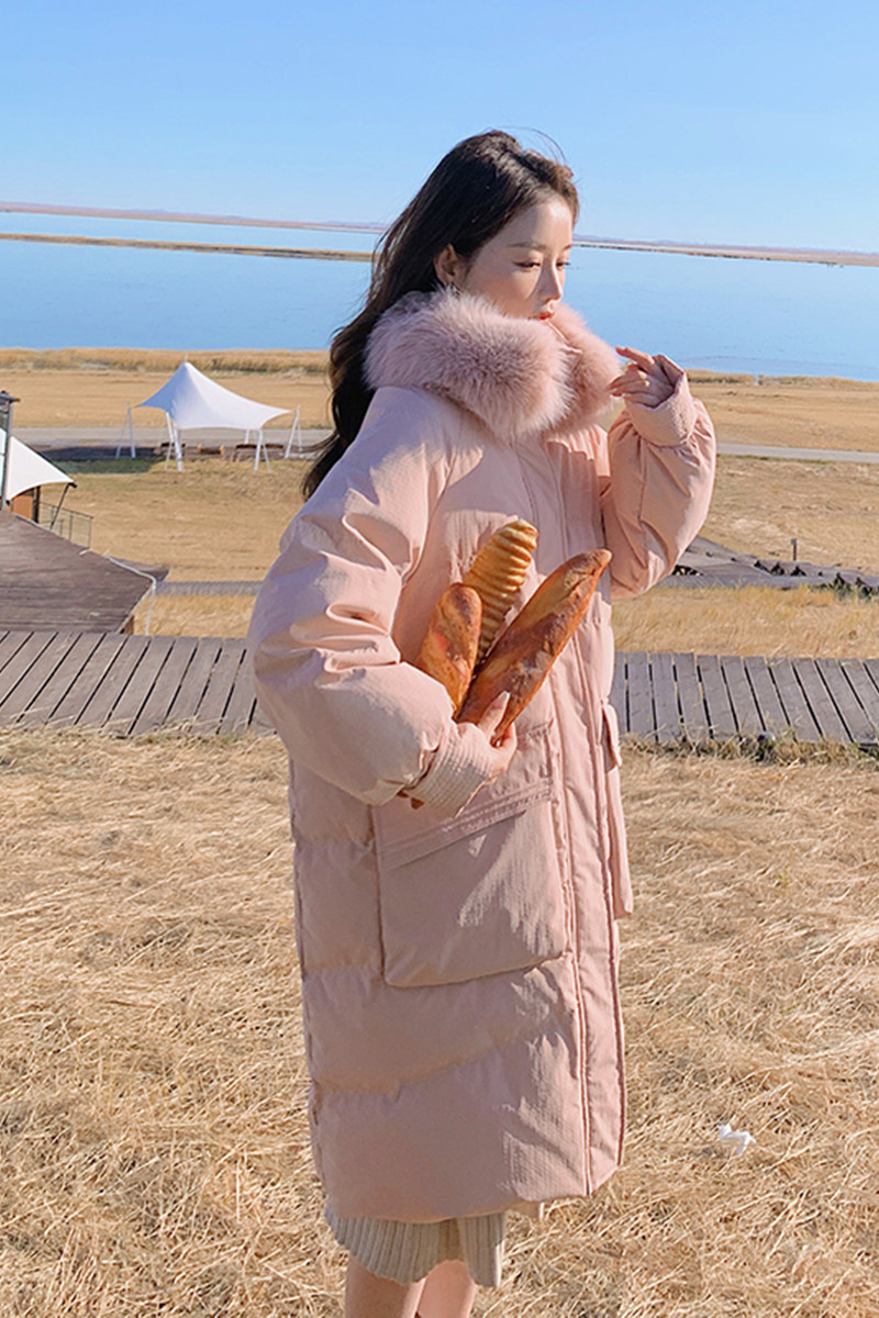 现货长款大毛领粉色衣297-8100-P195-K278,女装棉衣/棉服,艾艾淮淮