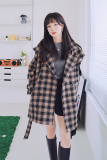 现货复古英伦气质双排扣格纹外套297-7838-P175-K248，女装毛呢外套，艾艾淮淮