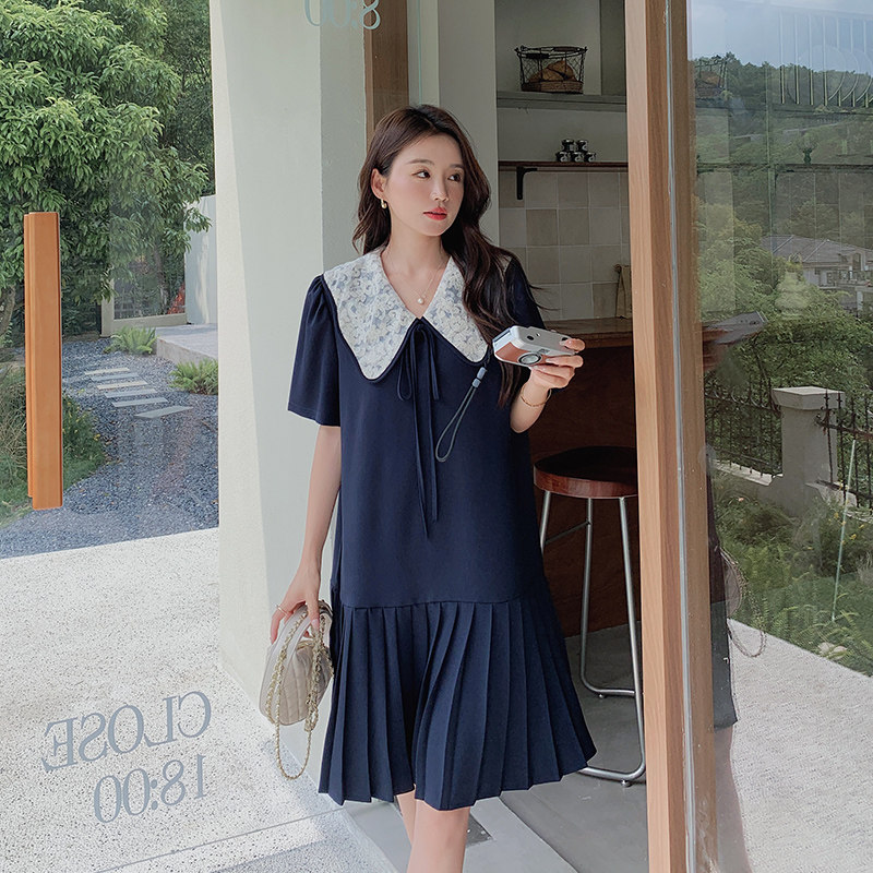 现货法式娃娃领百褶连衣裙297-175-P105-K158,女装连衣裙,艾艾淮淮