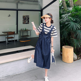 现货休闲条纹T+拼接牛仔宽松连衣裙297-227-P115-K168，女装连衣裙，艾艾淮淮