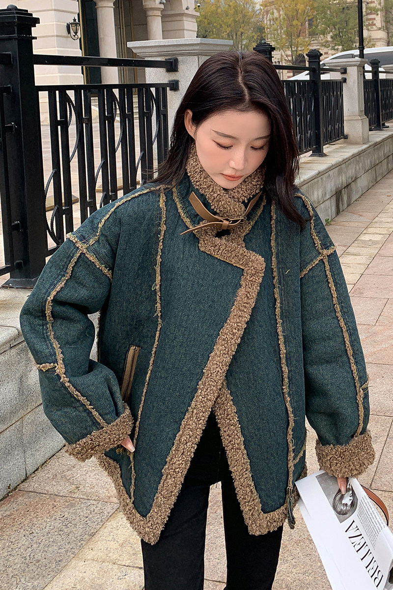 现货新款女装牛仔拼羊羔毛297-8118-P195-K278,女装棉衣/棉服,艾艾淮淮