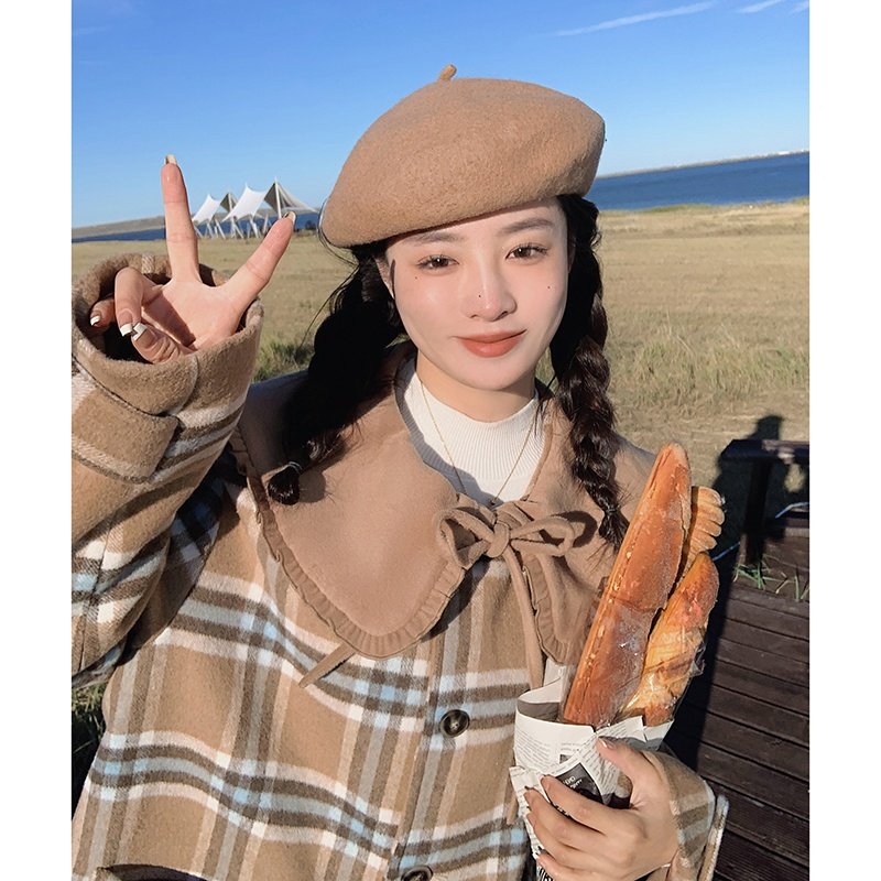 现货感撞色娃娃领毛呢外套(含羊毛)297-8083-P175-K258,女装毛呢外套,艾艾淮淮