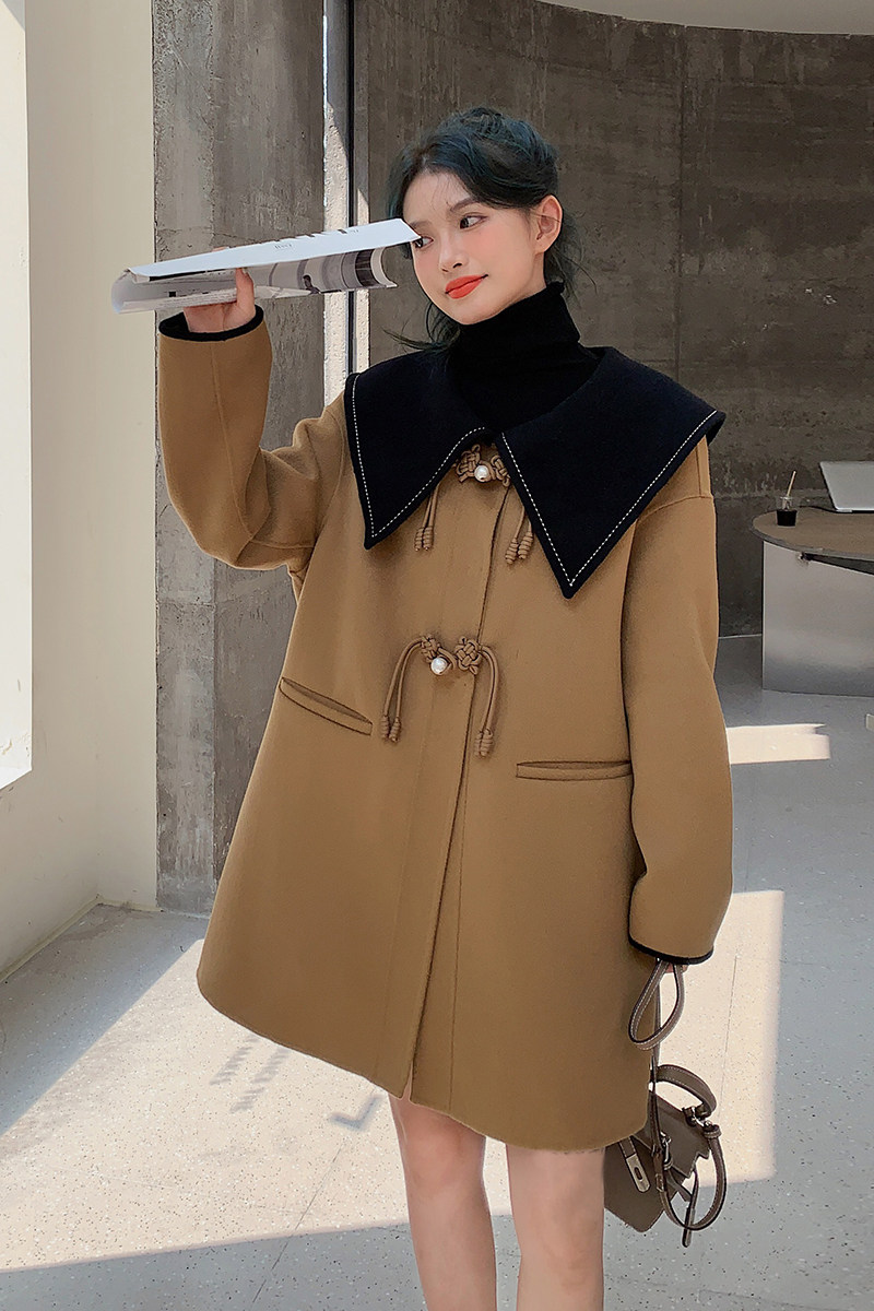 现货娃娃领法式炸街显瘦呢大衣297-8067-P185-K268,女装毛呢外套,艾艾淮淮