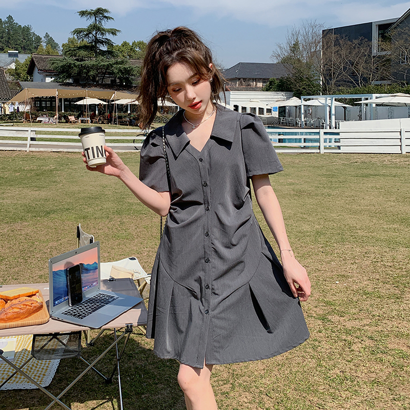 现货法式小个子设计感收腰连衣裙297-079-P105-K158，女装连衣裙，艾艾淮淮