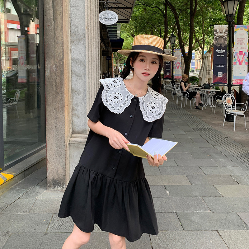 现货大翻领宽松遮肉显瘦连衣裙297-269-P115-K168,女装连衣裙,艾艾淮淮