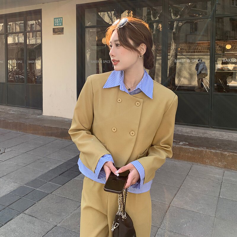 现货春季新款休闲高级感套装297-036,女装套装/套裙,艾艾淮淮
