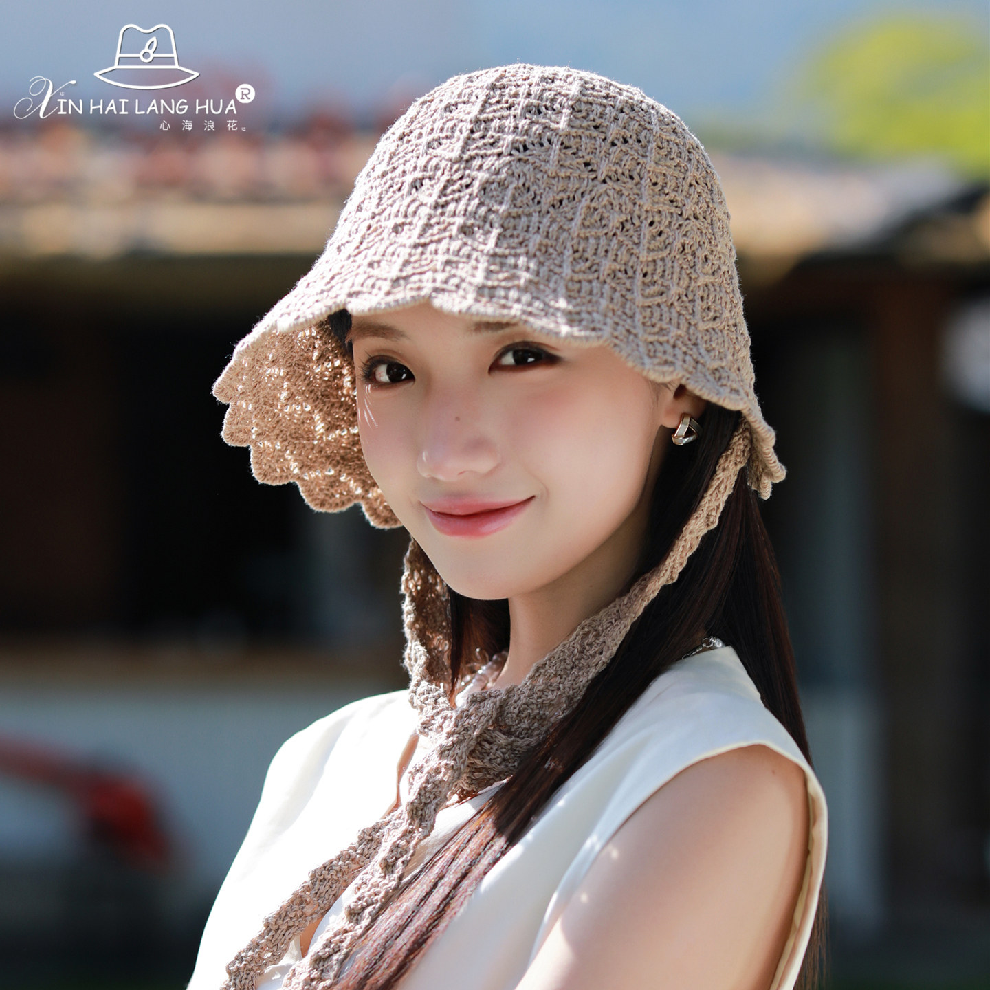 花边流苏盆帽春夏日系女防晒图片