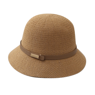 时尚百搭英伦简约小礼帽女士春夏季遮阳防晒薄洋气优雅盆帽太阳帽
