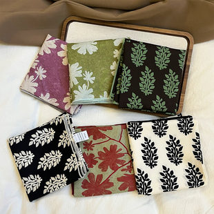 自留软乎乎方巾碎花波点棉麻领巾装饰头巾文艺复古小清新ins腰花