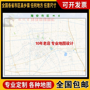 超大巨幅 海安市区地图订制定做 城市城区海报2026新版装饰画芯