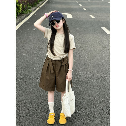 壹妈女大童夏季薄款工装五分裤