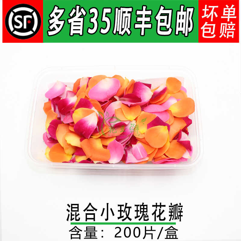 混合色点缀摆盘装饰新鲜玫瑰花瓣