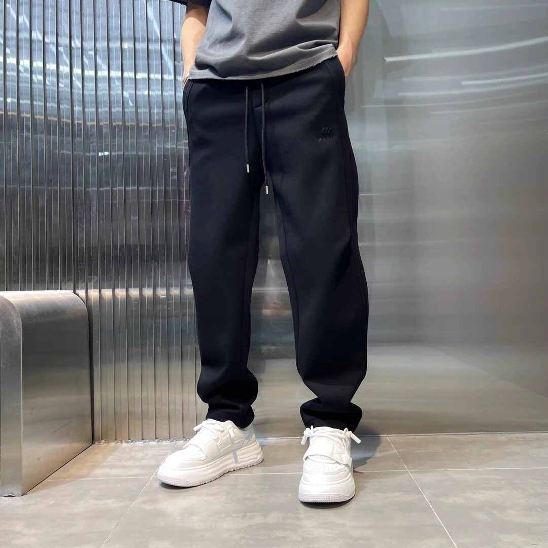 thumbnail for High-end scimitar sweatpants men's 2026 new spring and autumn fleece thickened men's pants straight-leg ruffian handsome pants for men