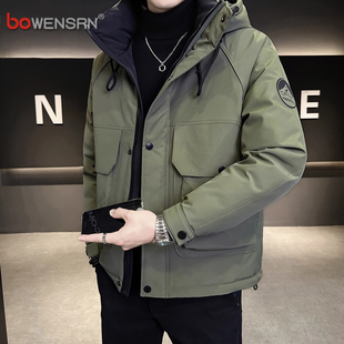 潮流高级感痞帅加厚男外套男款 工装 冬季 2025新款 冲锋衣羽绒服男士