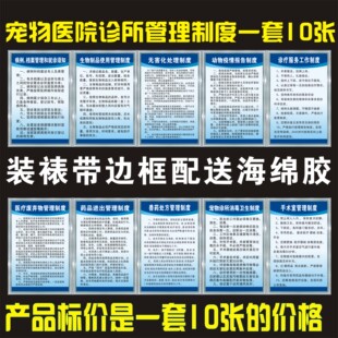 宠物医院管理安全规章制度动物医院诊所挂图兽药兽医处方制度定制
