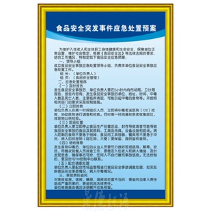 食品突发事故应急处置预案食品厂质量安全卫生管理警示提示标语牌