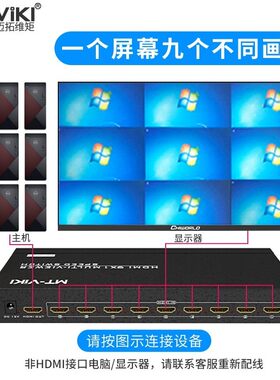 迈拓9口分屏器8进1出HDMI屏幕分割器1分4画面电脑切换器高清