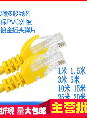 安普华翔超五类成品网线 机制网线 黄色 橙色