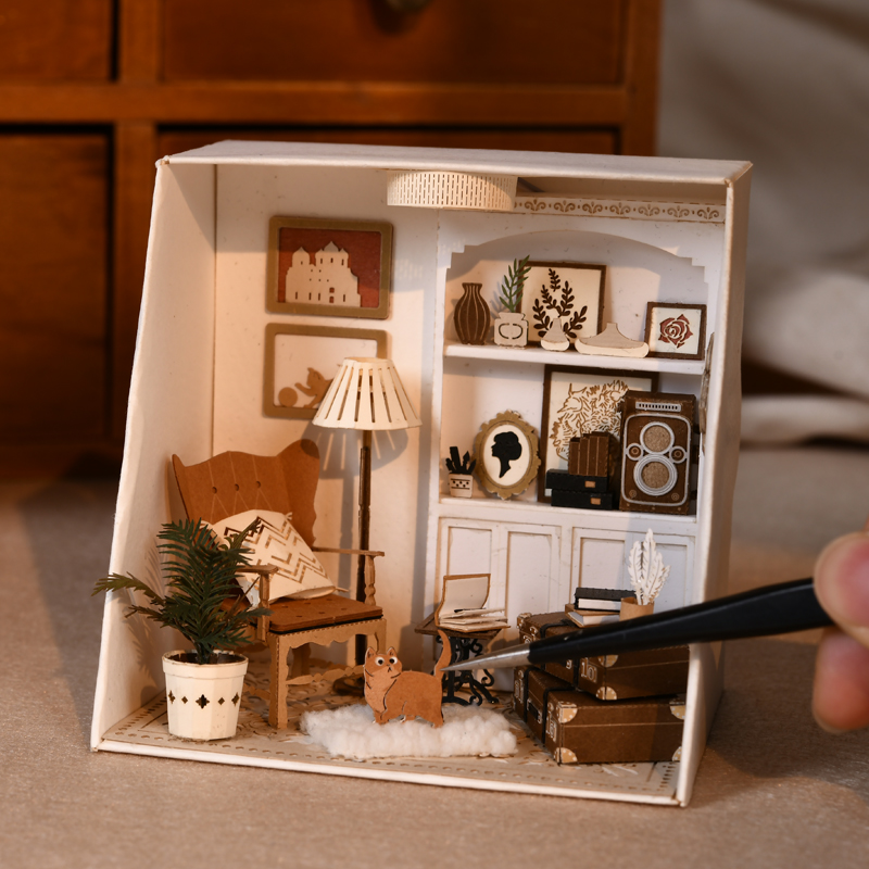 智趣diy小屋手工制作迷你房子