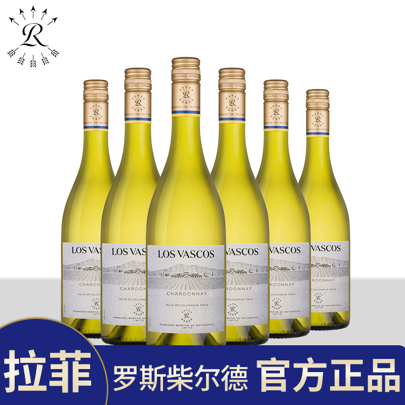 拉菲红酒巴斯克霞多丽白葡萄酒源自拉菲罗斯柴尔德750ml六支整箱