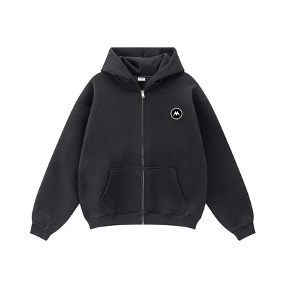 Mrakeai Kyyds MK黑色连帽拉链卫衣外套男女宽松休闲百搭运动上衣