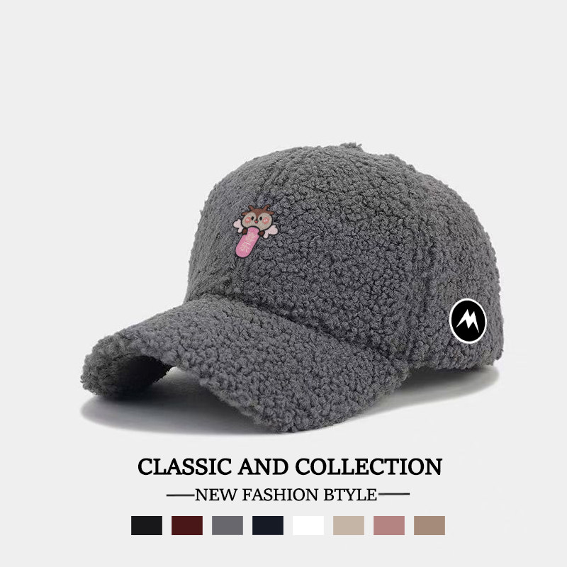 Mrakeai Kyyds MK羊羔绒鸭舌帽显脸小韩版简约百搭秋冬户外棒球帽,运动/瑜伽/健身/球迷用品,棒球帽,淘宝优惠券,粉丝福利购,淘宝优惠卷