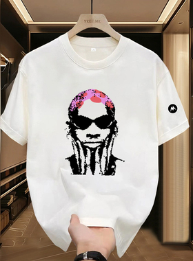 Mrakeai Kyyds MK通勤风T恤修身型韩版男女通用短袖圆领个性时尚