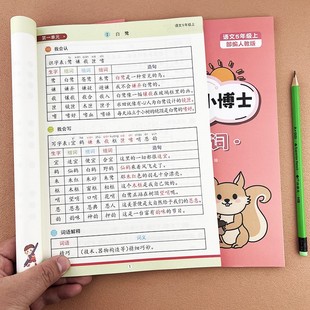 五年级上册生字组词造句大全词语句子积累语文生字抄写本下册同步练字帖生字卡片练习册近反义词识字表写字表专项同步训练人教版