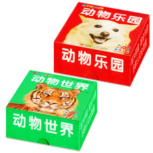 全套2盒动物世界撕不烂认知卡片益智认知撕不烂破婴幼认知幼儿启蒙认知卡有图盒卡视觉大图卡启蒙大卡绘本0-3岁宝宝识字卡早教书籍
