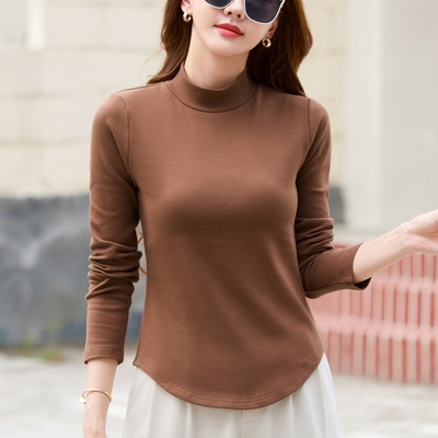 下摆弧度加厚打底衫女洋气