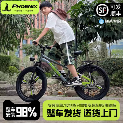 凤凰6到12岁男孩变速儿童自行车