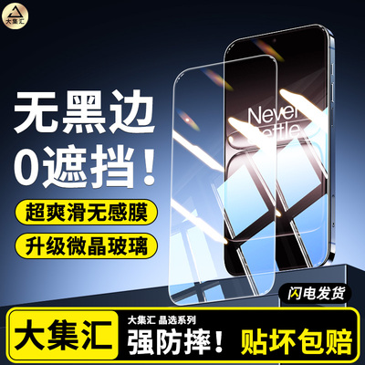 适用一加13t钢化膜1加13T手机膜高清屏幕1+13T无黑边全屏覆盖13防窥新款Oneplus十三防摔全包边贴膜不沾指纹