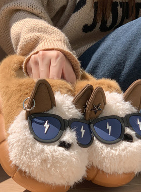 【玉米专享】闪电狗卡通毛绒棉拖鞋冬季保暖居家室内可爱防滑拖鞋