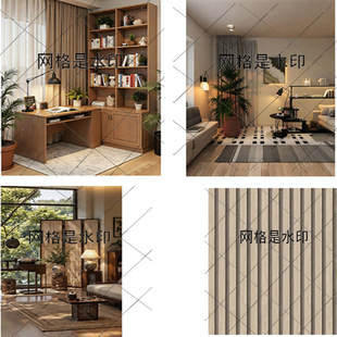 古风款 加厚材料3D立体高清背景墙直播间主播网红吃播带货用 书橱款 式 背景 背景布室内款