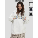 上衣 「编织贴布绣连帽卫衣」宽松加绒帽衫 INSstudios 国潮牌美式