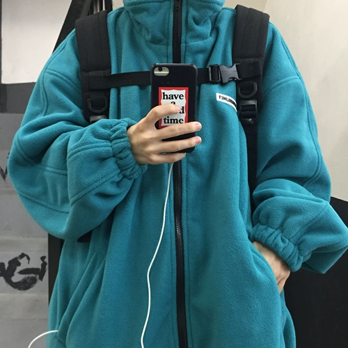 Трендовая брендовая демисезонная утепленная бархатная ретро куртка с молнией подходит для мужчин и женщин, в корейском стиле