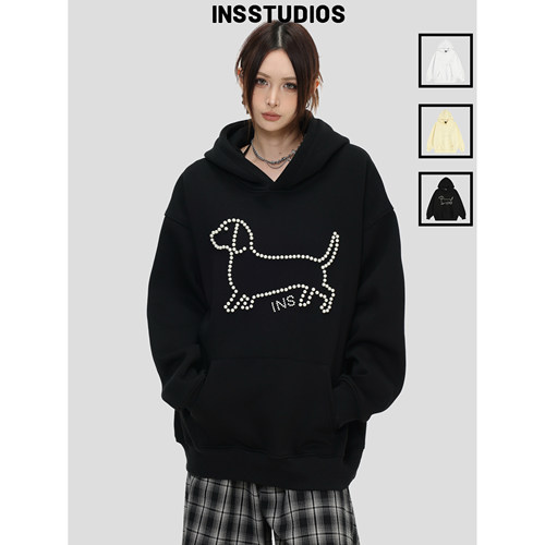 INSstudios珍珠腊肠狗连帽卫衣