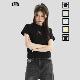 百搭辣妹正肩短款 INSstudios 短袖 小LOGO基础款 T恤 国潮牌情侣美式