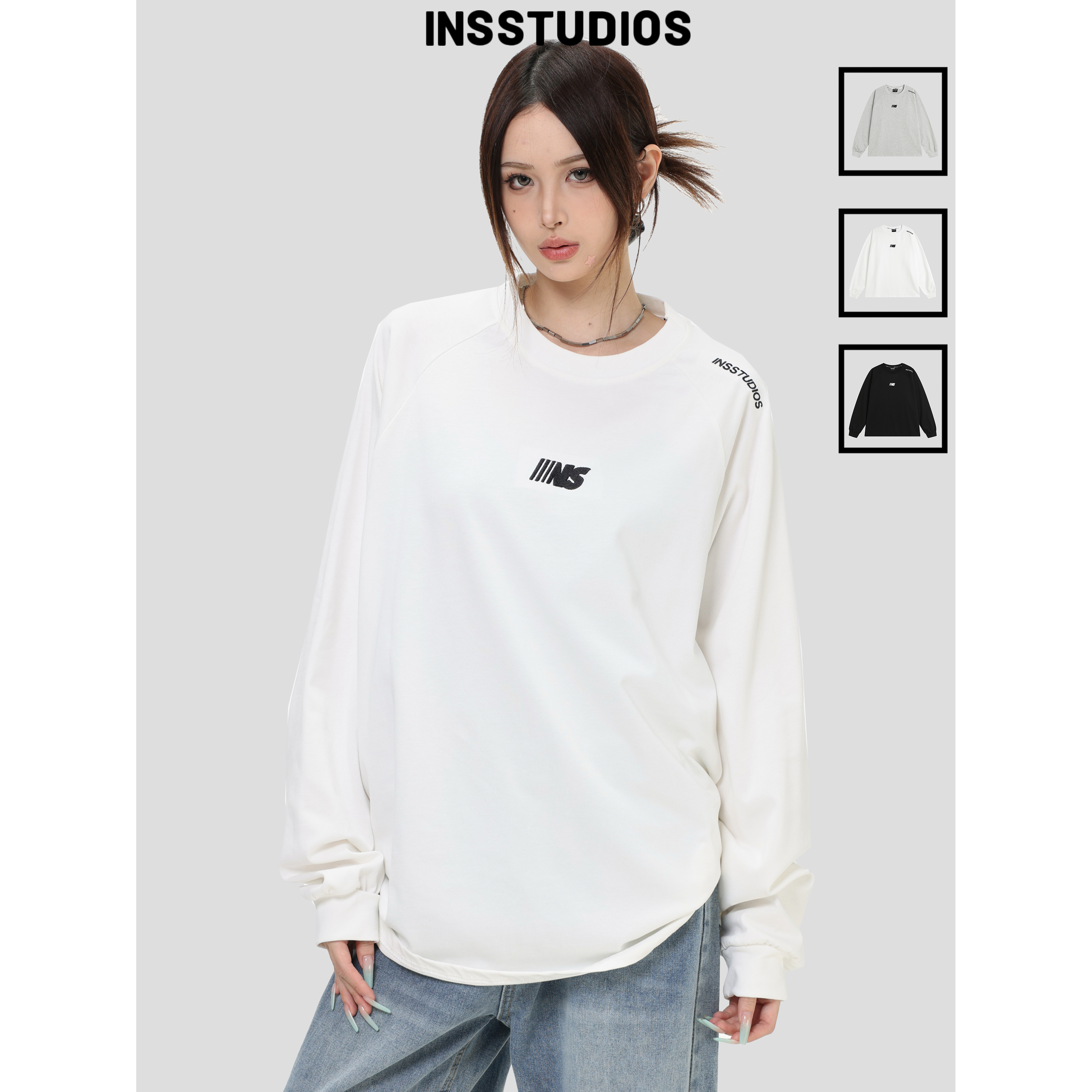 INSstudios「简约刺绣LOGO长袖」