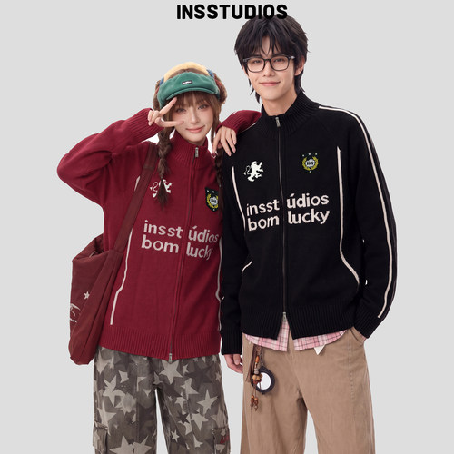 INSstudios球服风高领开衫毛衣