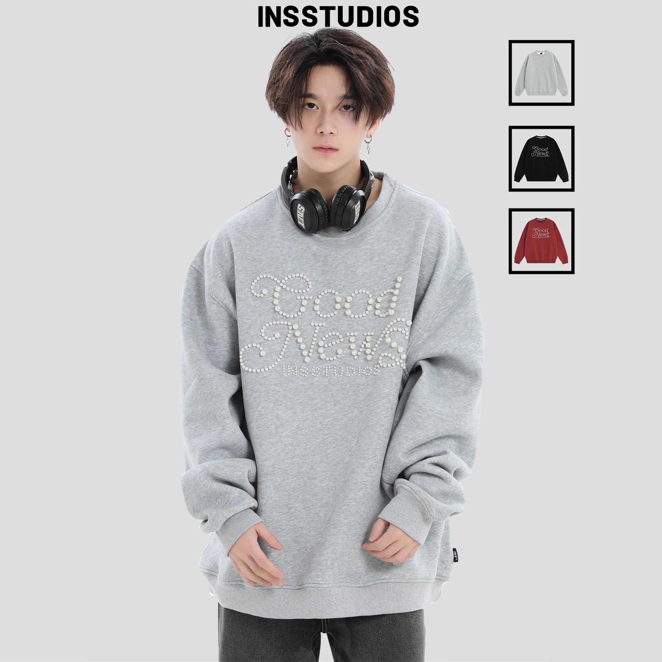 INSstudios珍珠排版圆领卫衣