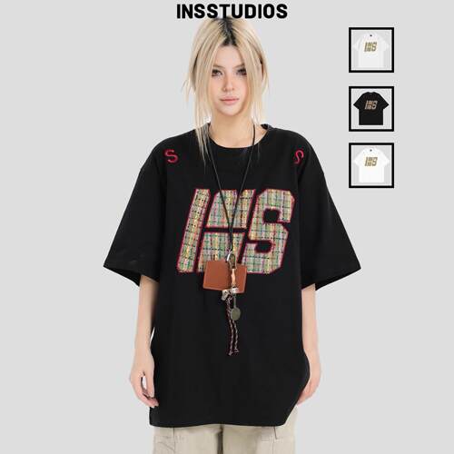 INSstudios编织贴布刺绣LOGO短袖