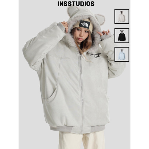 INSstudios麂皮绒座山小熊外套