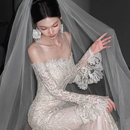 蕾丝鱼尾欧式 新娘婚纱结婚嫁衣修身 2025新款 宫廷拖 埃莉诺公主