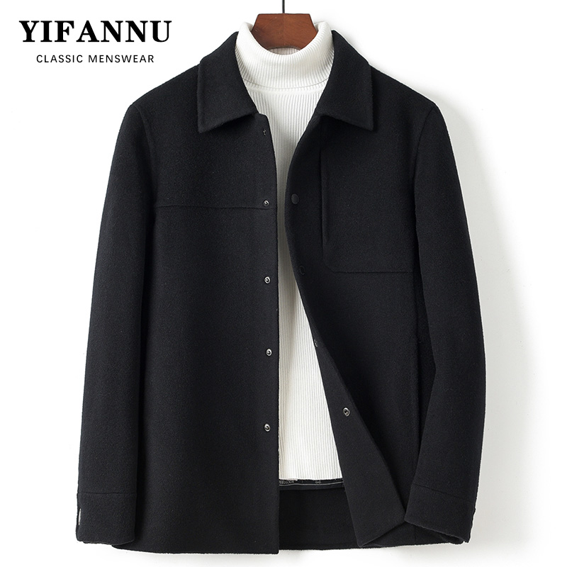 短款100%羊毛可脱卸内胆双面呢厚