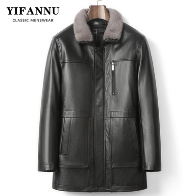 海宁真皮羽绒服男士头层牛皮外套